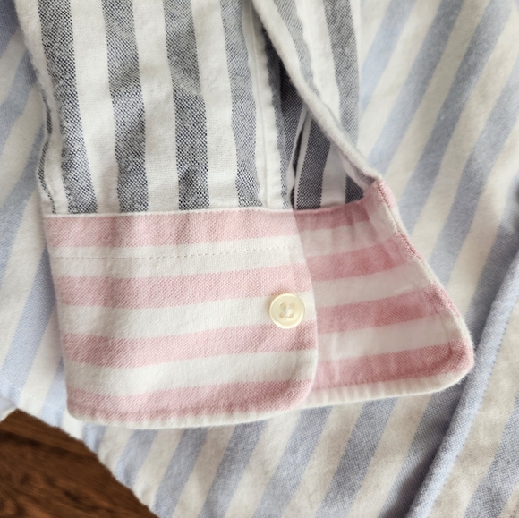 The Shirt by Rochelle Behrens - Size Small - Blue, Gray, And Pink Stripes - Picture 6 of 8
